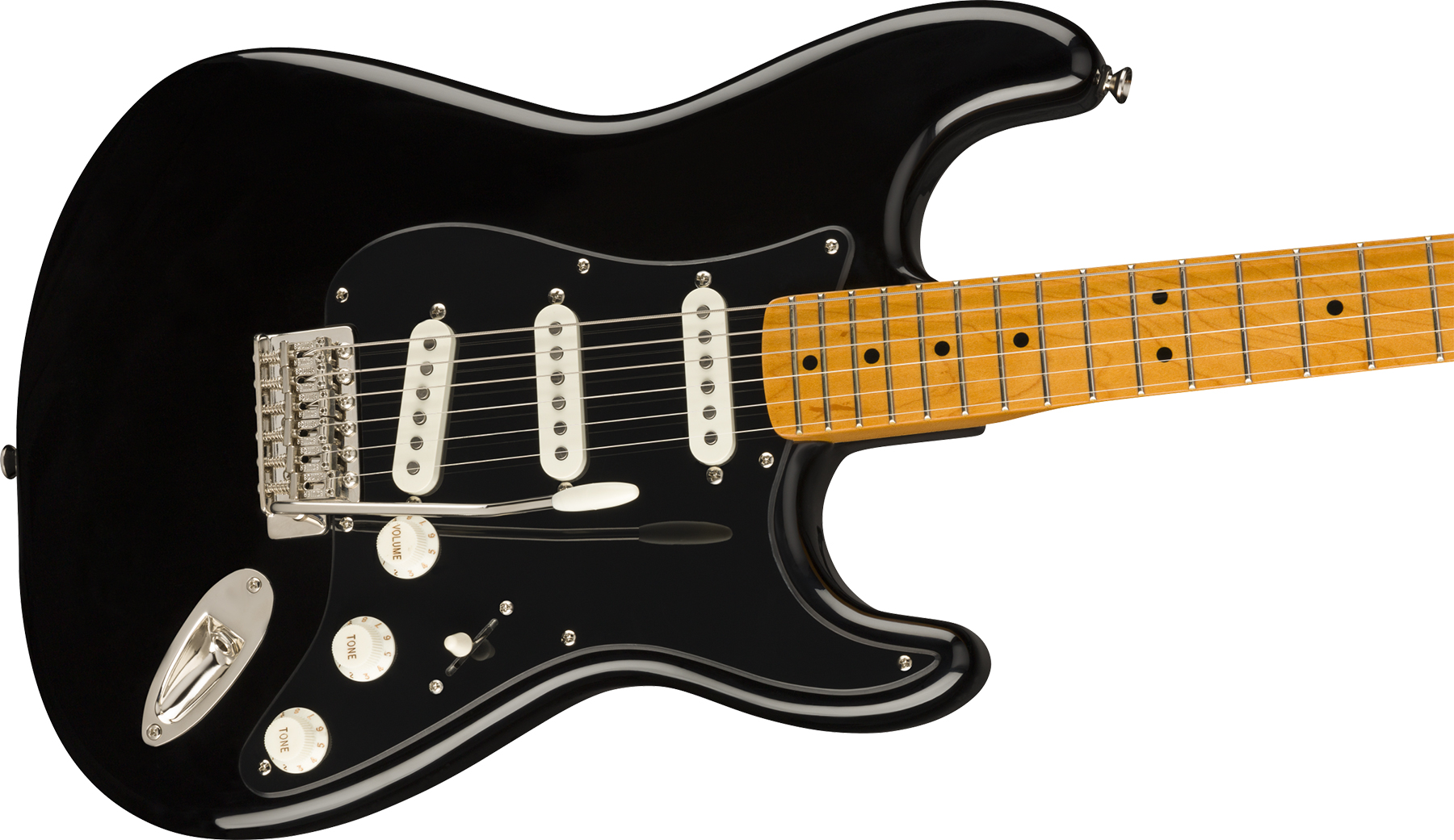 Squier Strat '50s Classic Vibe Fsr Ltd 2020mn - Black With Black Pickguard - Guitarra eléctrica con forma de str. - Variation 2