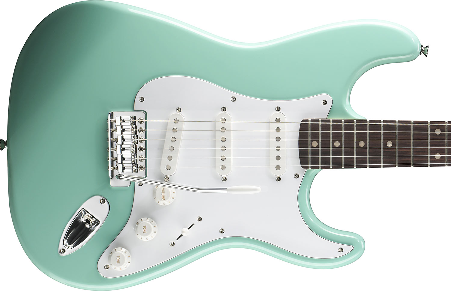 Squier Strat Affinity Series 3s Lau - Surf Green - Guitarra eléctrica con forma de str. - Variation 2