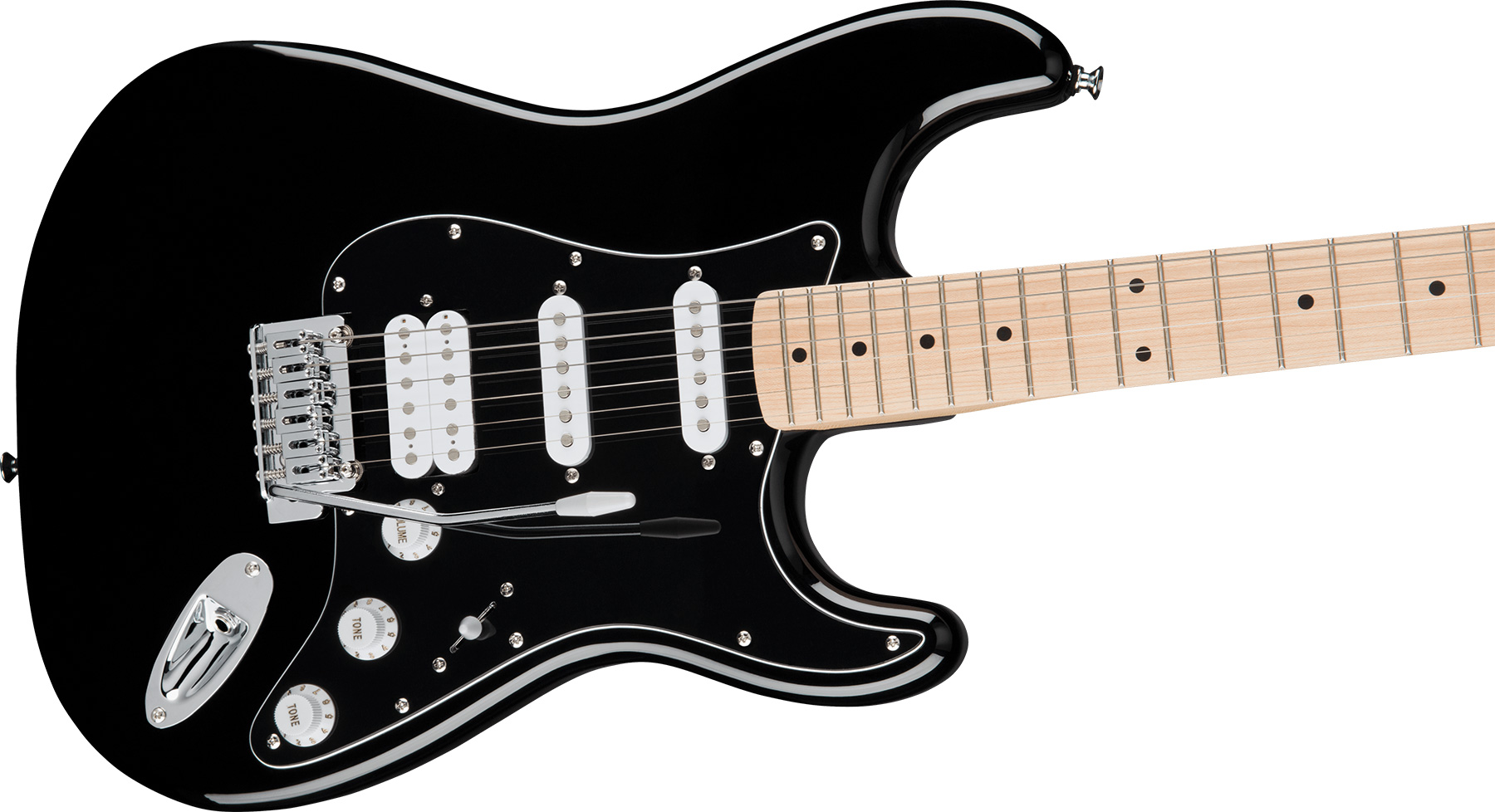 Squier Strat Affinity Black Pickguard Fsr Ltd Hss Trem Lau - Black - Guitarra eléctrica con forma de str. - Variation 2