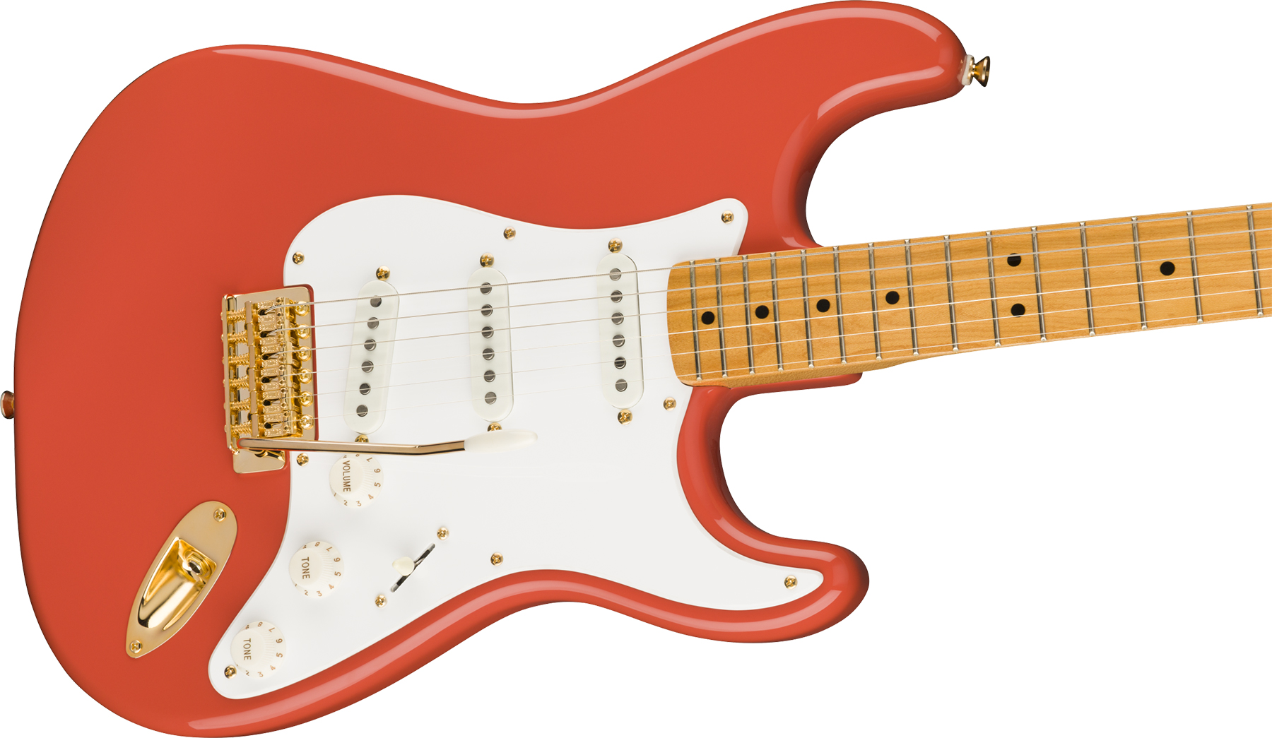 Squier Strat Classic Vibe '50s Fsr Ltd Mn - Fiesta Red With Gold Hardware - Guitarra eléctrica con forma de str. - Variation 2