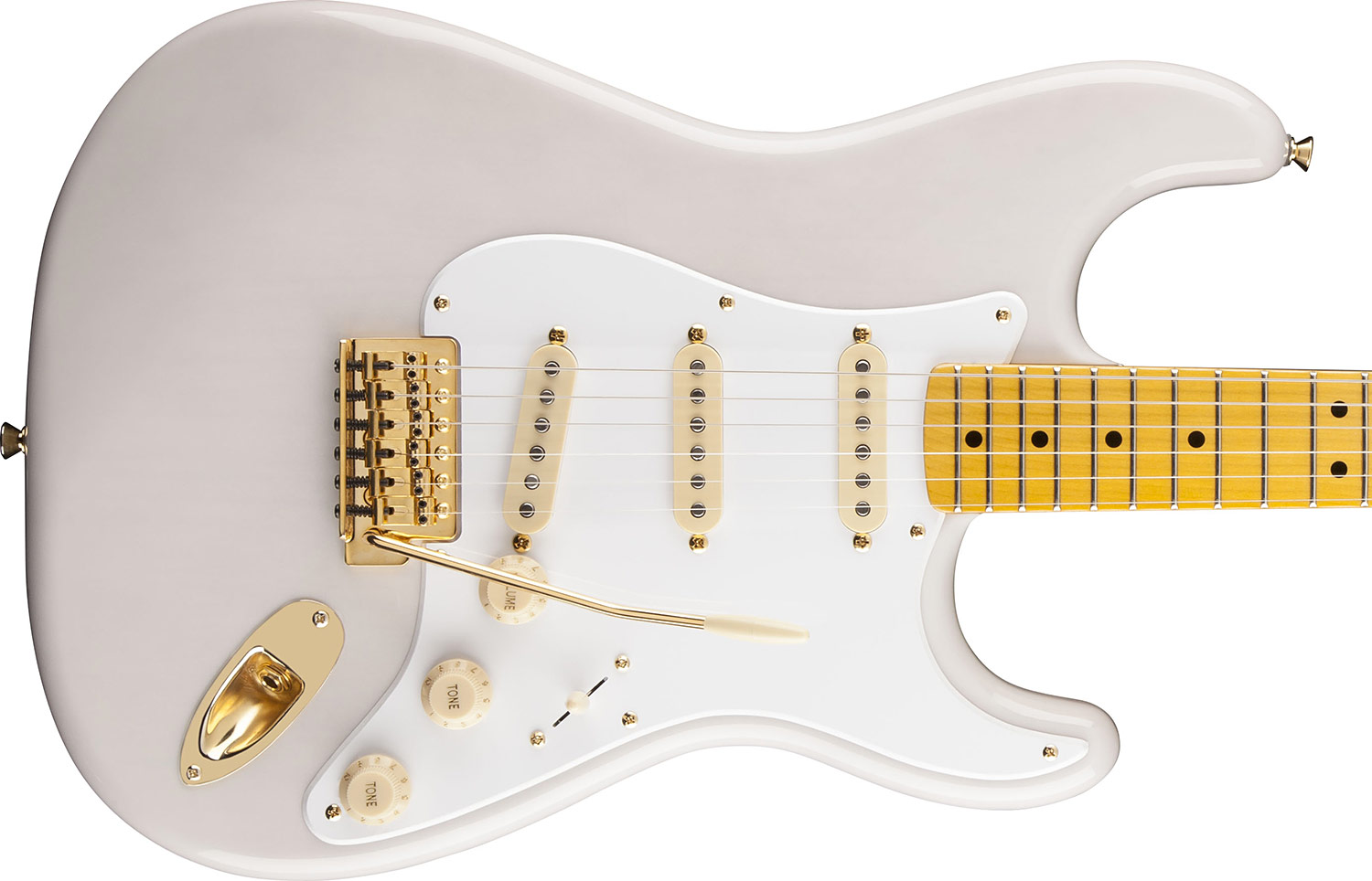 Squier Strat Classic Vibe '50s Gold Hardware Fsr Mn - White Blonde - Guitarra eléctrica con forma de str. - Variation 1