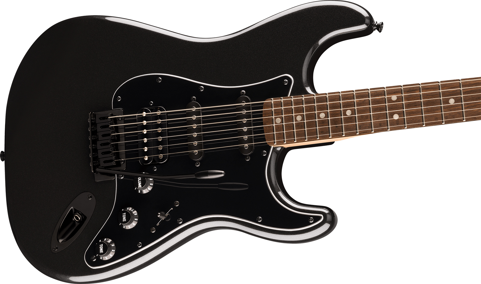 Squier Strat Hss Affinity Fsr Ltd Trem Lau - Metallic Black Matching Headstock - Guitarra eléctrica con forma de str. - Variation 2