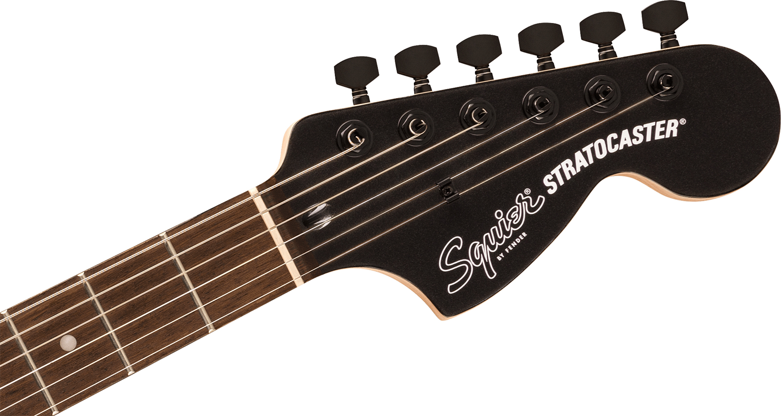 Squier Strat Hss Affinity Fsr Ltd Trem Lau - Metallic Black Matching Headstock - Guitarra eléctrica con forma de str. - Variation 3