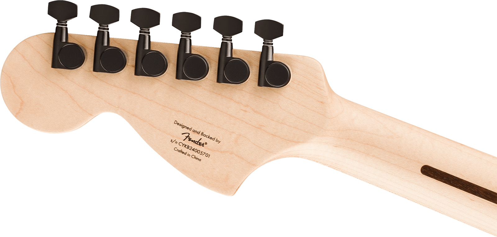 Squier Strat Hss Affinity Fsr Ltd Trem Lau - Metallic Black Matching Headstock - Guitarra eléctrica con forma de str. - Variation 4