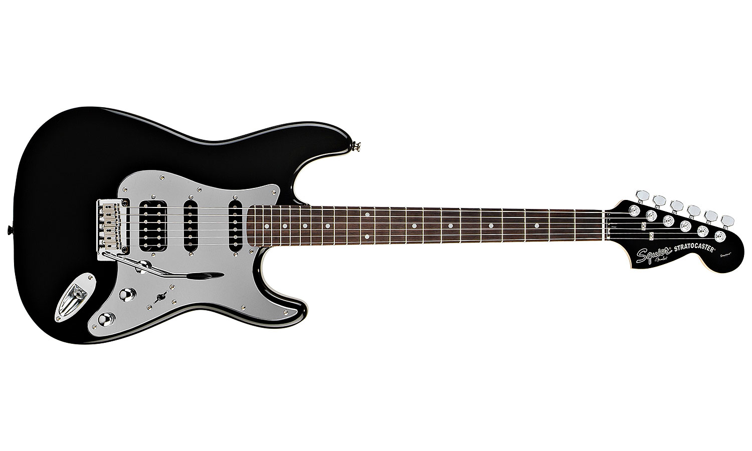 Squier Black & Chrome Standard Strat Hss (rw) - Black - Guitarra eléctrica con forma de str. - Variation 1