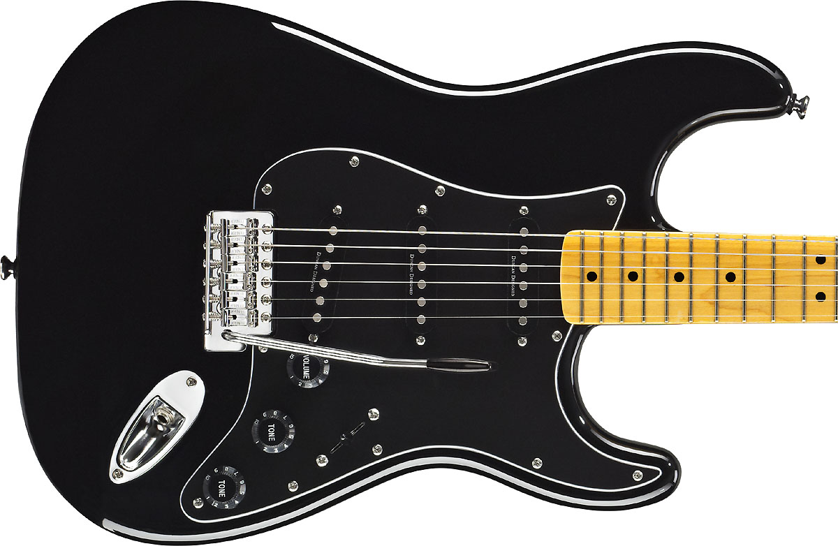Squier Strat Vintage Modified '70s Mn - Black - Guitarra eléctrica con forma de str. - Variation 1