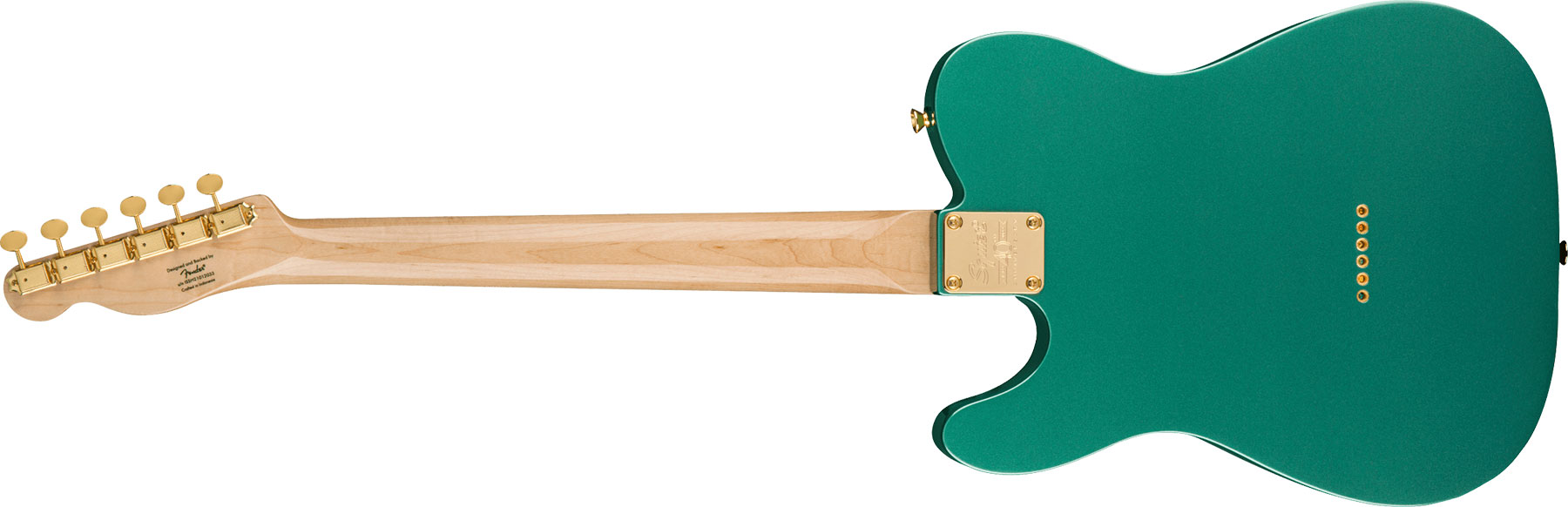 Squier Tele 40th Anniversary Gold Edition Lau - Sherwood Green Metallic - Guitarra eléctrica con forma de tel - Variation 1