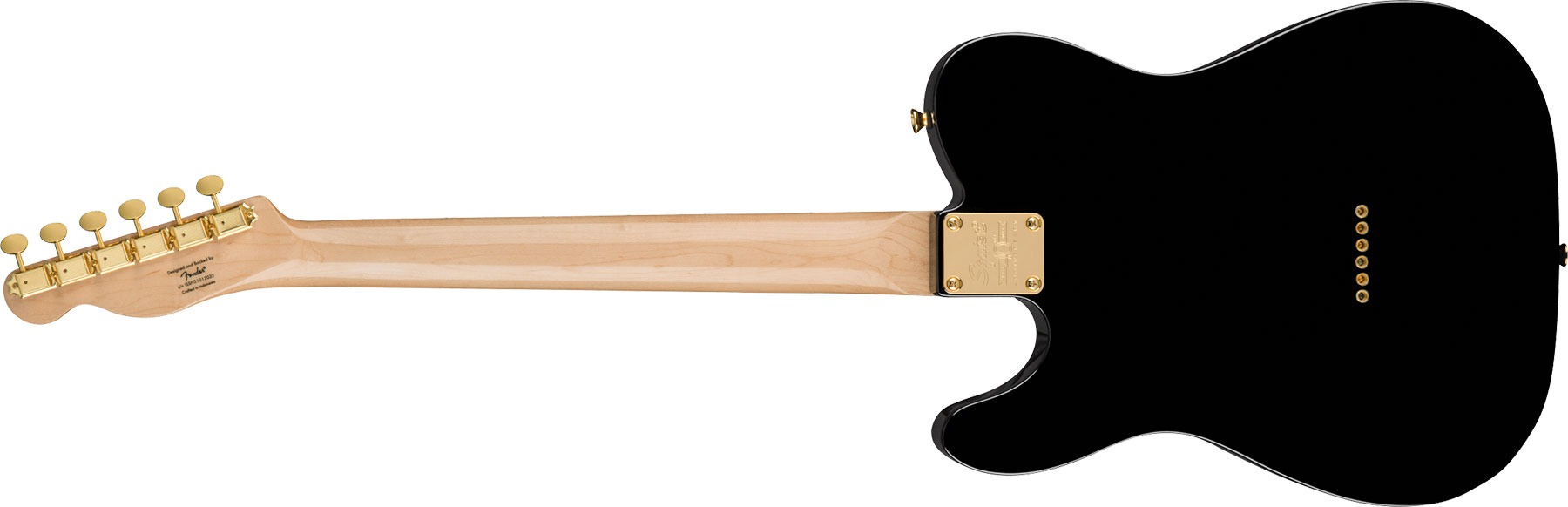 Squier Tele 40th Anniversary Gold Edition Lau - Black - Guitarra eléctrica con forma de tel - Variation 1