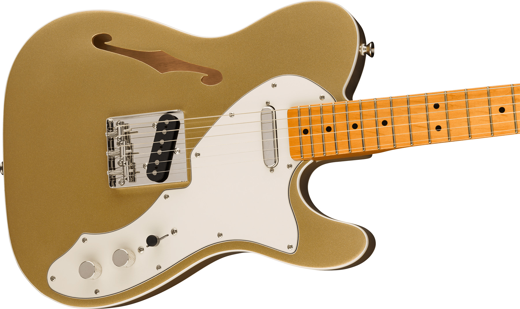 Squier Tele '60s Thinline Parchment Pickguard Classic Vibe Fsr 2s Ht Mn - Aztec Gold - Guitarra eléctrica con forma de tel - Variation 2