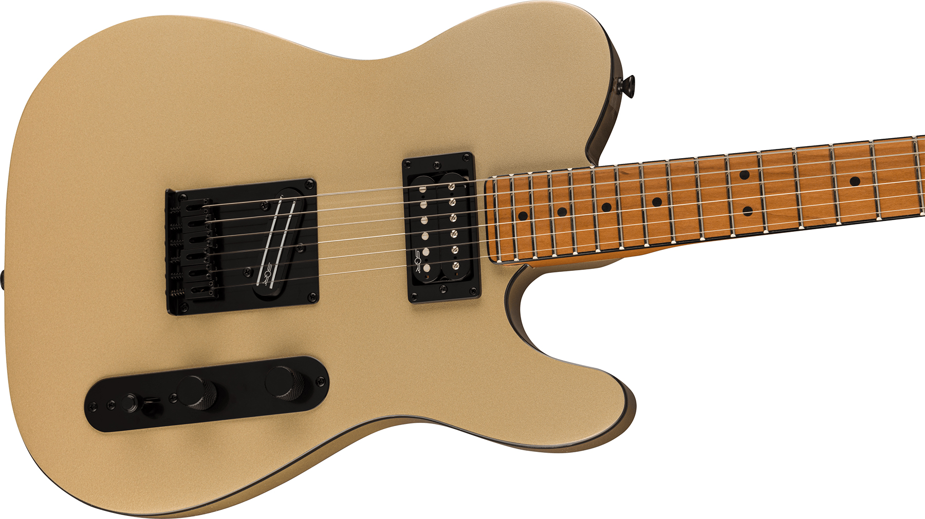 Squier Tele Contemporary Rh Hh Ht Mn - Shoreline Gold - Guitarra eléctrica con forma de tel - Variation 2