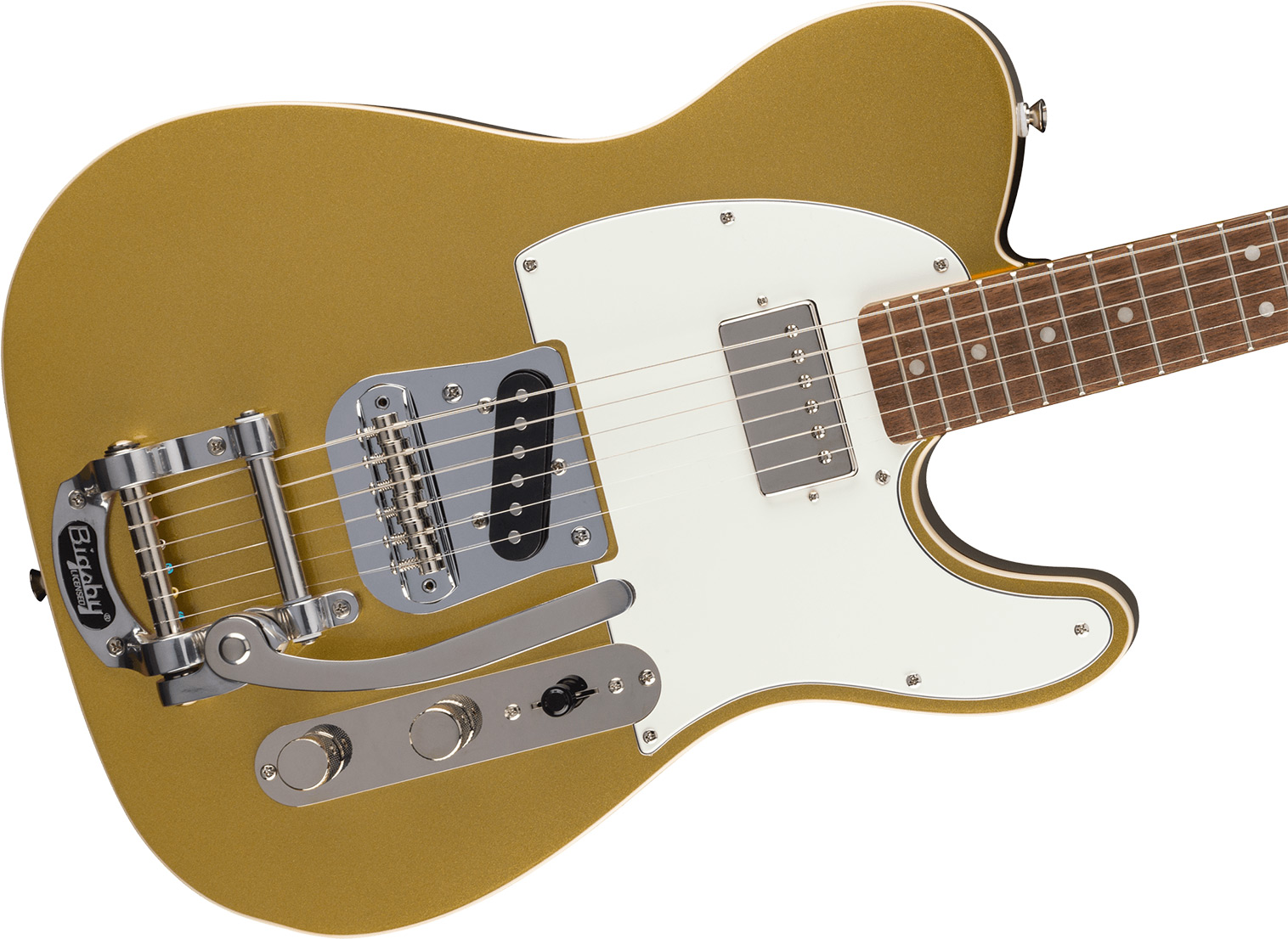 Squier Tele Custom Bigsby Classic Vibe Sh Trem Lau - Aztec Gold - Guitarra eléctrica con forma de tel - Variation 3