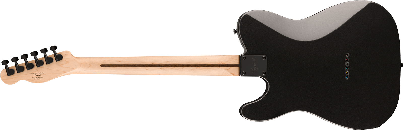 Squier Tele Deluxe Affinity Fsr Ltd 2h Ht Lau - Metallic Black Matching Headstock - Guitarra eléctrica con forma de tel - Variation 1