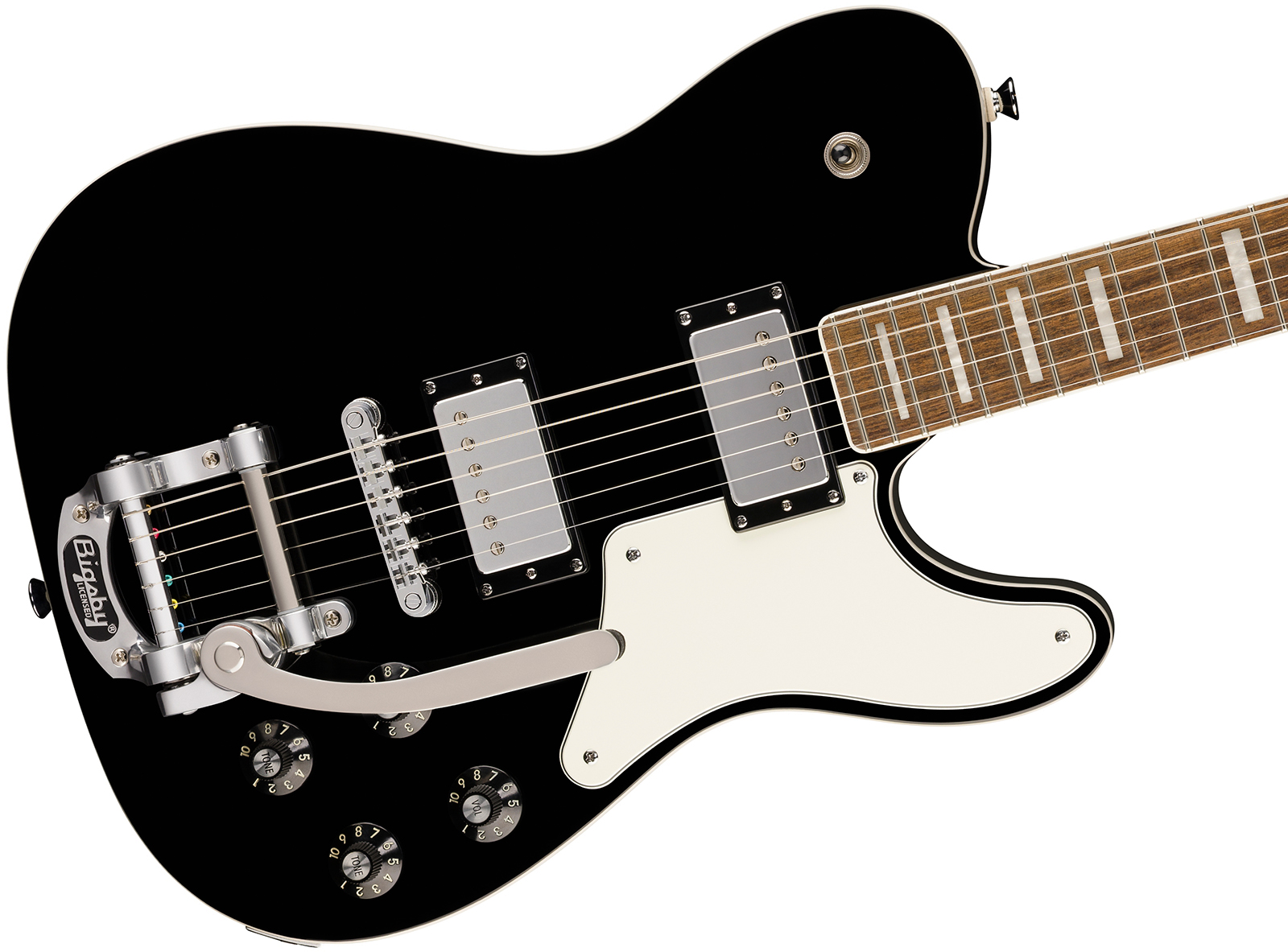 Squier Tele Deluxe Troublemaker Bigsby Paranormal Paranormal 2h Trem Lau - Black - Guitarra eléctrica con forma de tel - Variation 2