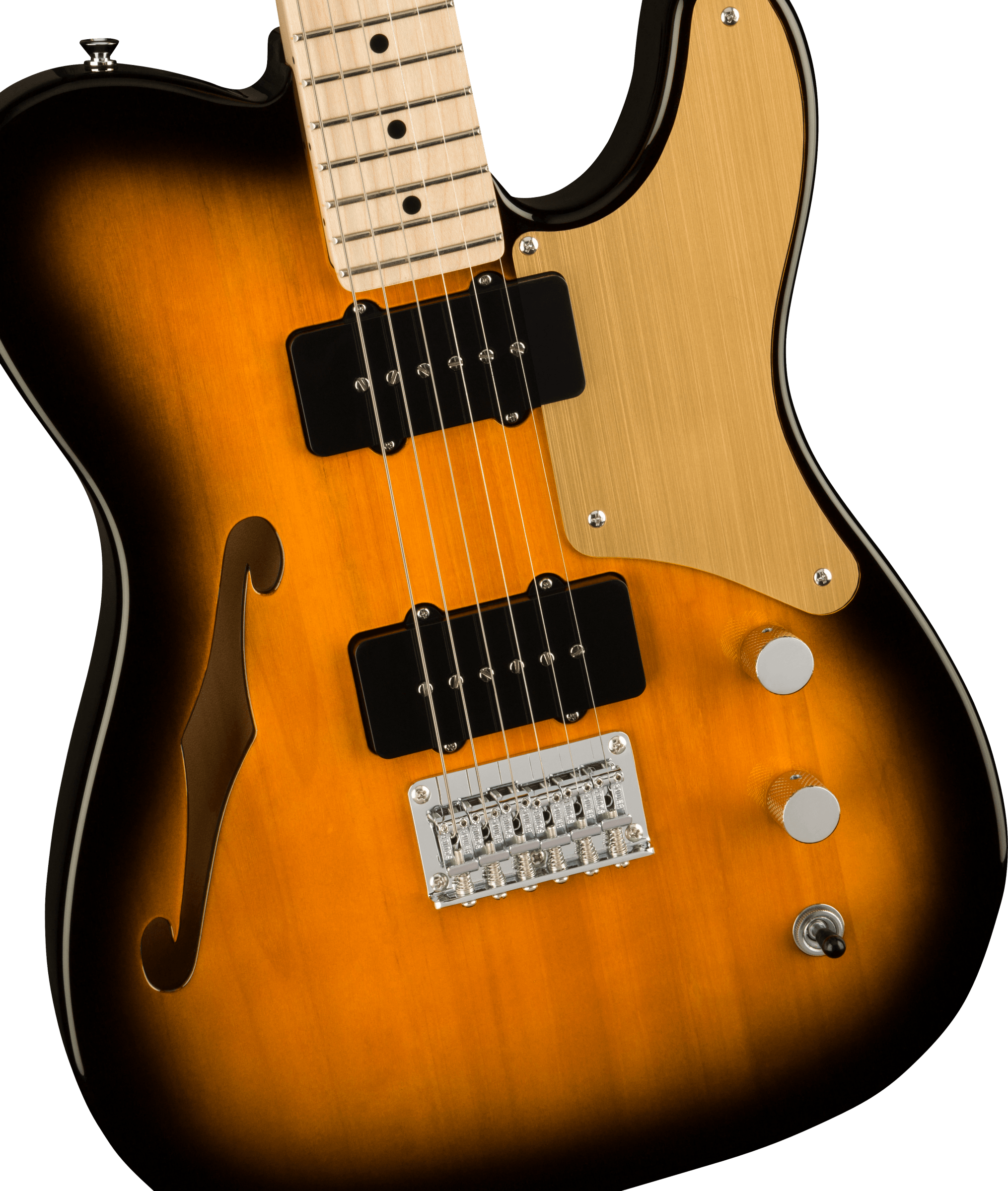 Squier Tele Thinline Cabronita Paranormal Ss Ht Mn - 2 Tone Sunburst - Guitarra eléctrica con forma de tel - Variation 2