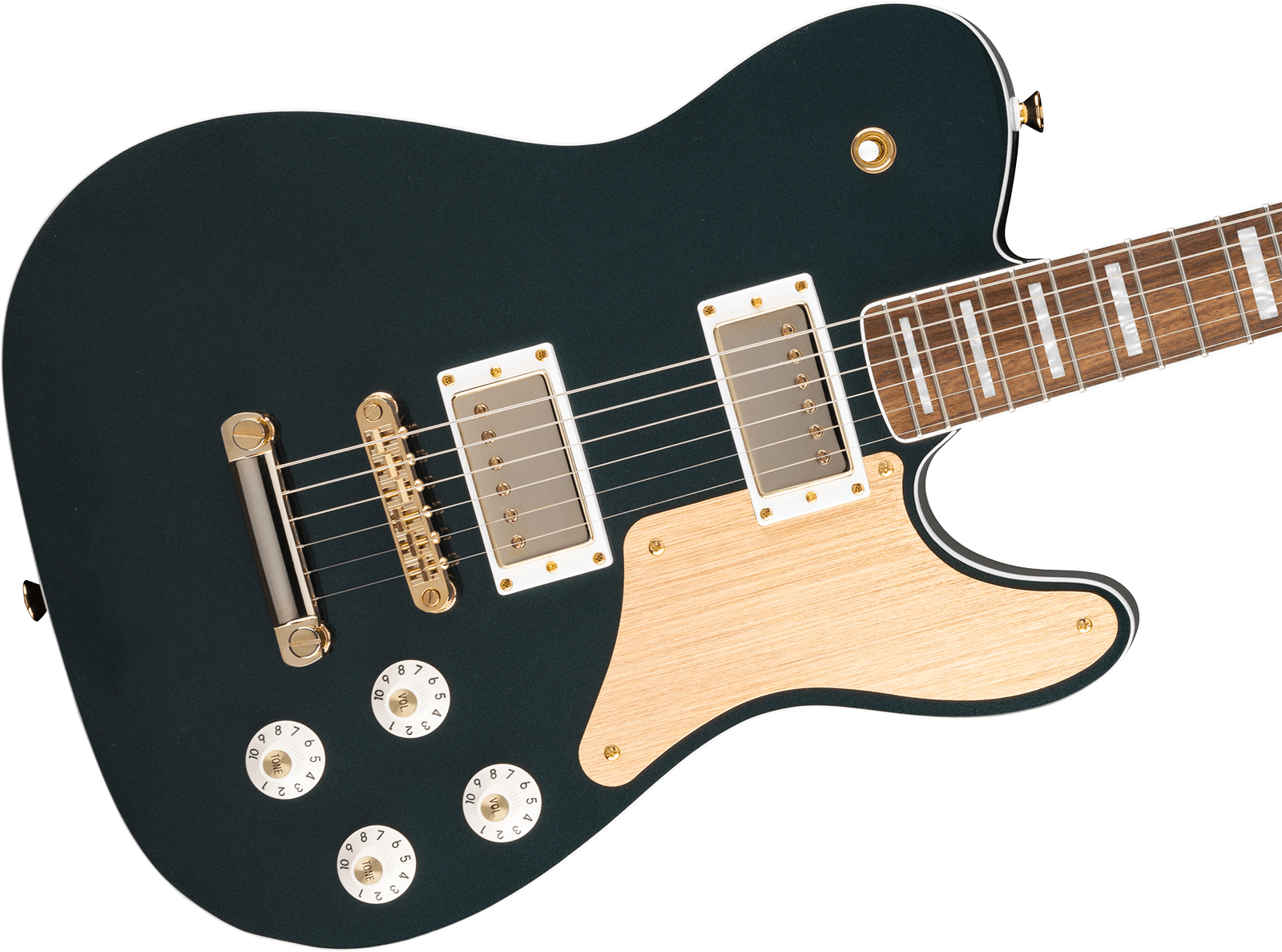 Squier Tele Troublemaker Deluxe Paranormal Ltd Ind 2h Ht Lau - Cadillac Green - Guitarra eléctrica con forma de tel - Variation 2