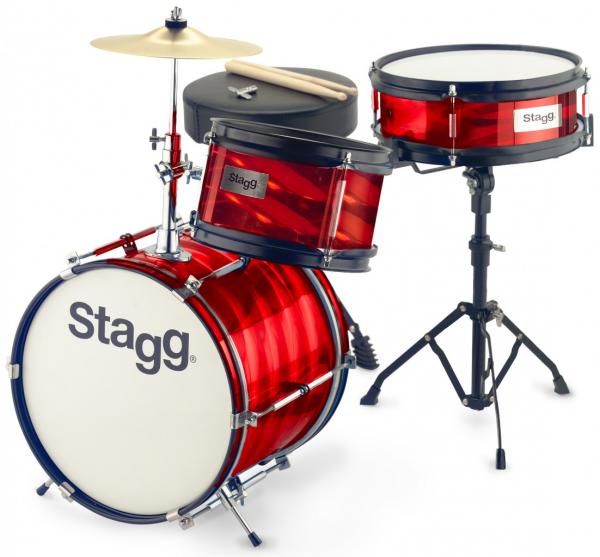 Batería acústica junior Stagg Junior Drum Set + Hardware - 3 piezas - Rouge