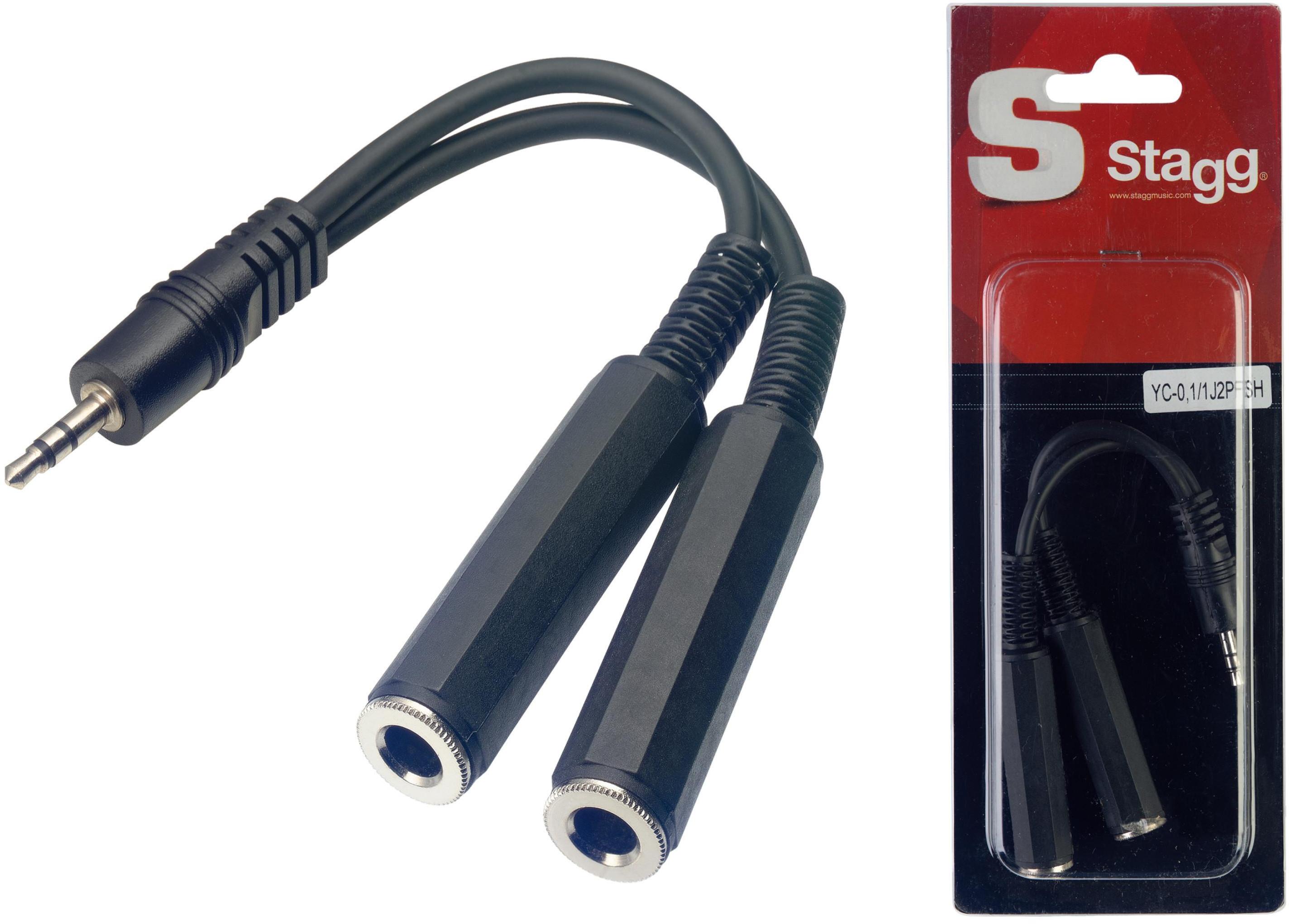 Cable Stagg YC-0,1/1J2PFSH 1 mini jack M mono/2 jack F mono