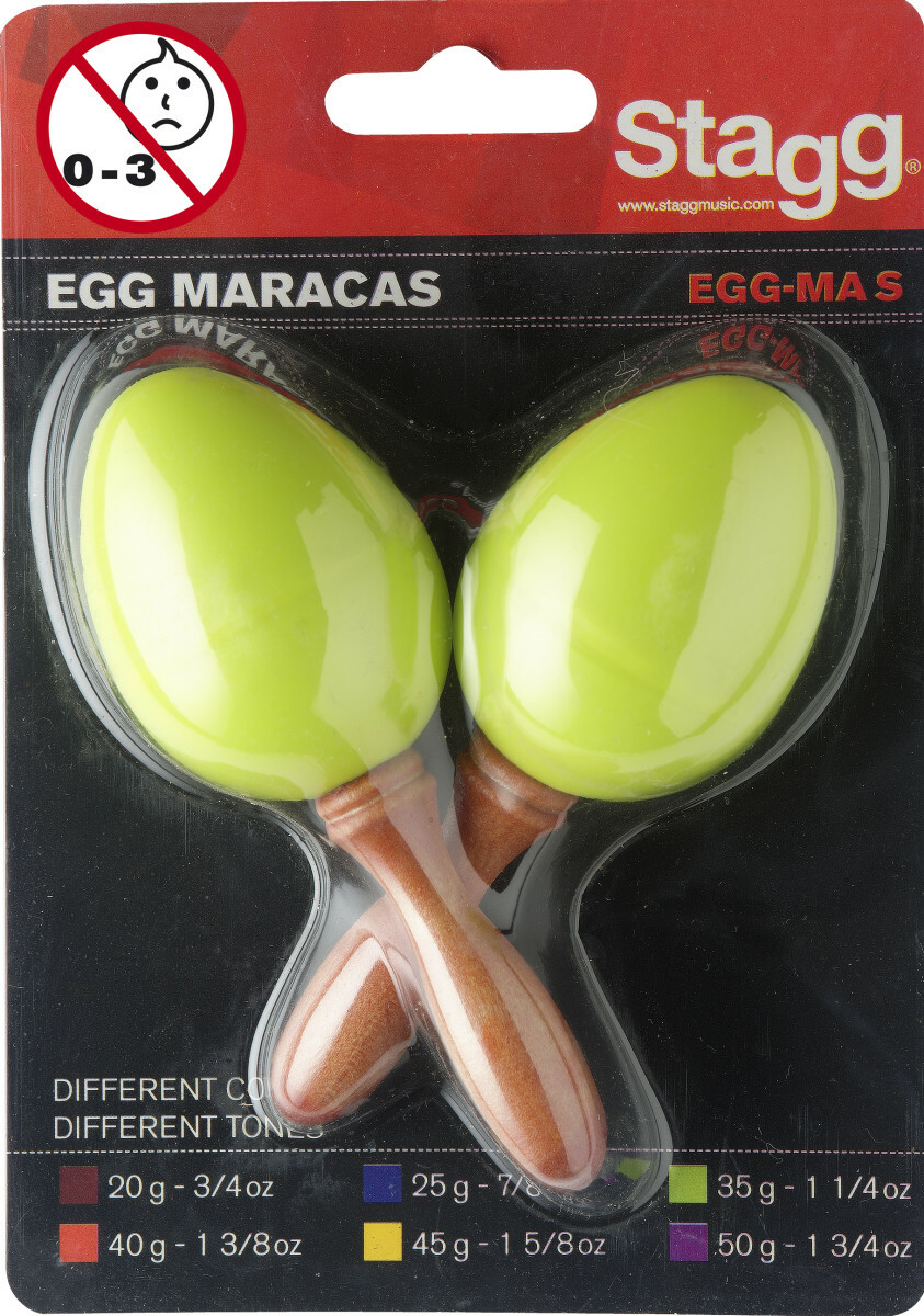 Stagg Paire De Maracas Oeufs En Plastique Vert - Shake percussions - Main picture