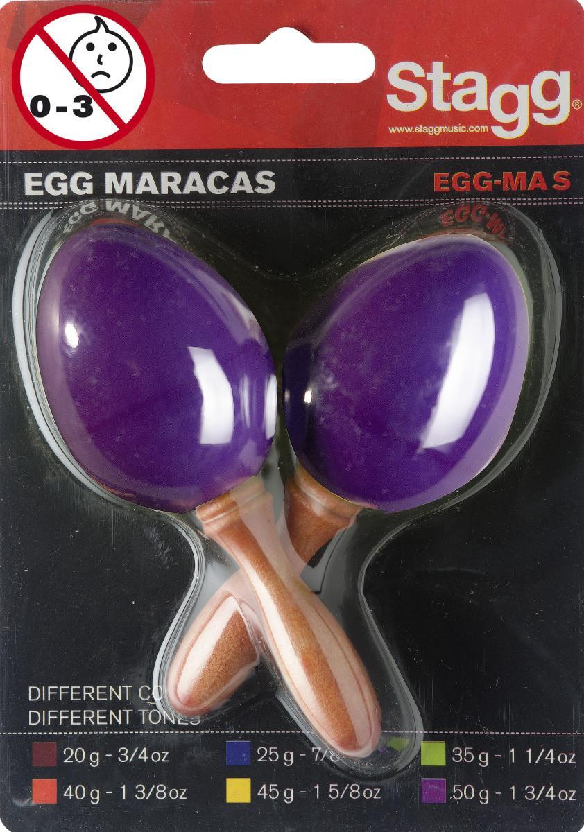 Shake percussions Stagg EGG-MA S/PP Pair Of Plastic Egg Maracas Purple