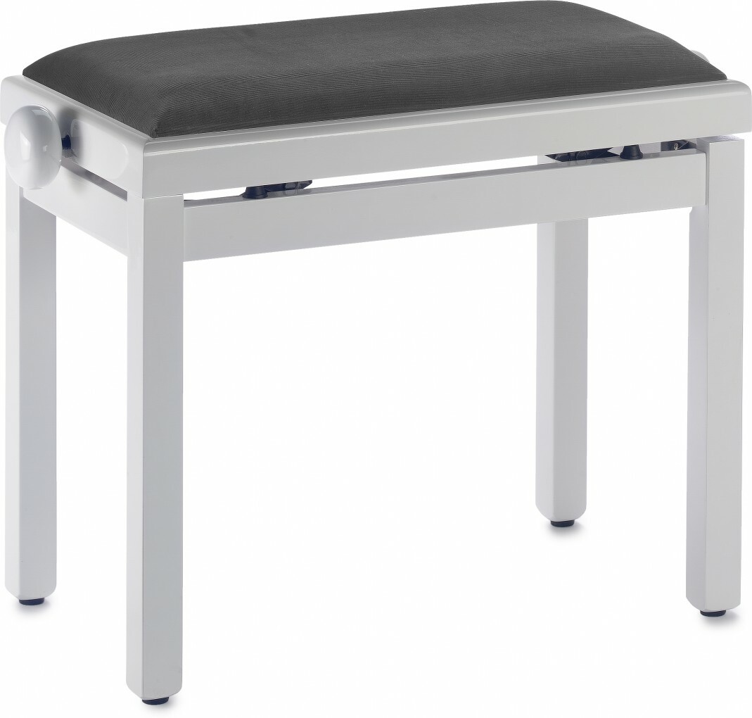 Stagg Pb39 Whp Vbk Blanc Brillant Velours Noir - Bancos para teclado - Main picture