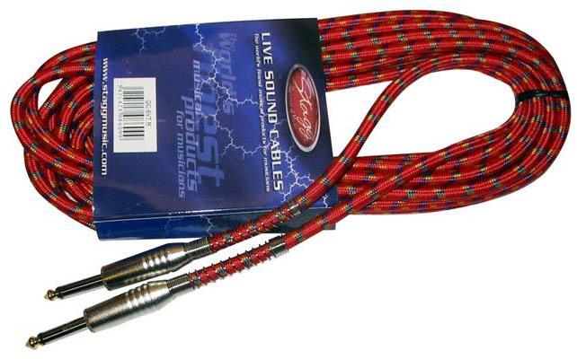 Cable Stagg SGC6VT Tweed Red jack/jack - 6m