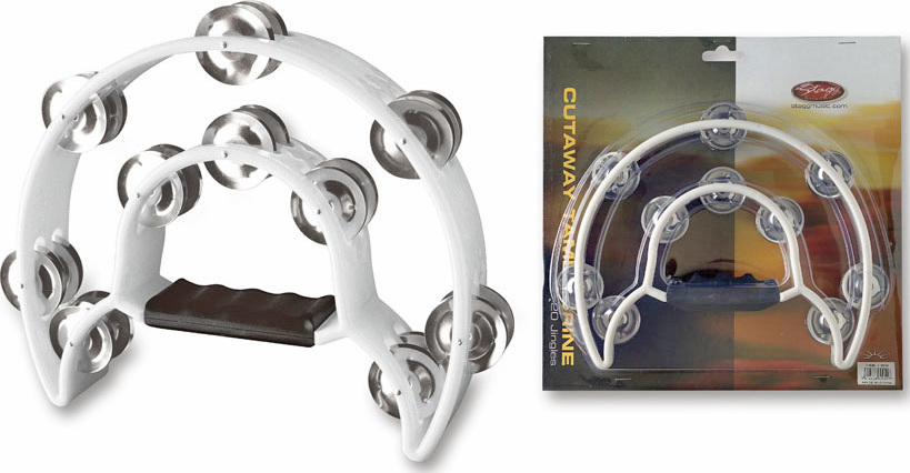 Stagg Tab-1 Wh Tambourin En Plastique Avec 20 Cymbalettes White - Pandereta - Main picture