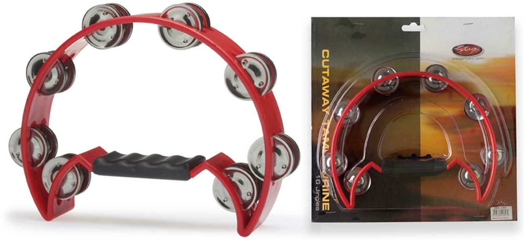 Stagg Tab-2 Rd Tambourin Demi Lune 16 Cymbales Rouge - Pandereta - Main picture