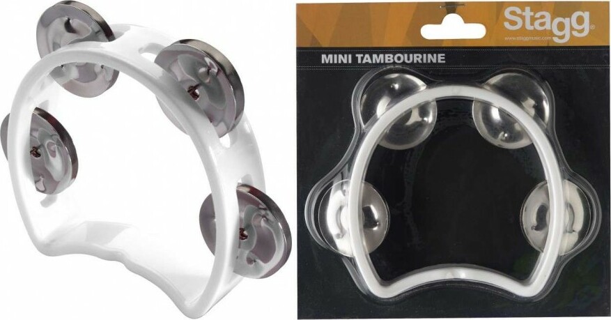 Stagg Tab-mini/wh Mini Tambourin En Plastique Avec 4 Cymbalettes White - Shake percussions - Main picture