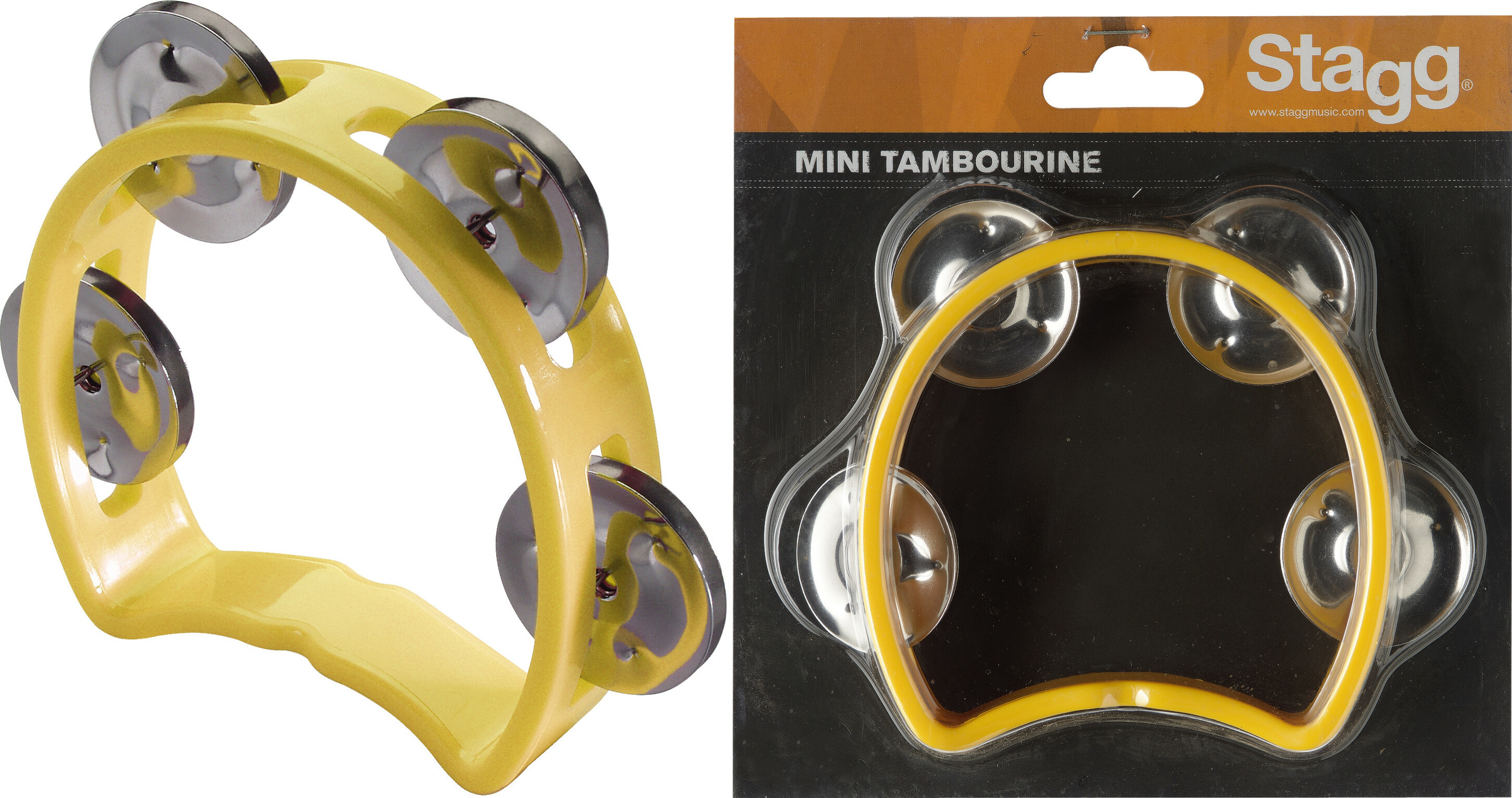 Stagg Tab-mini/yw Plastique 4 Cymbalettes Yellow - Shake percussions - Main picture