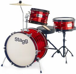 Batería acústica junior Stagg Junior Drum Set 3/16B + Hardware - 3 piezas - Rouge