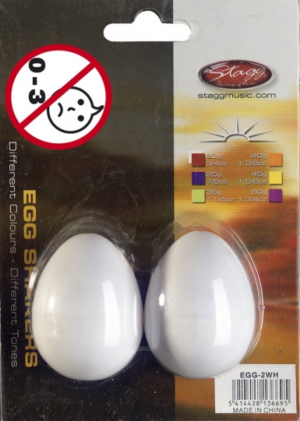 Stagg Egg-2 Wh Paire De Egg Shakers En Plastique White - Shake percussions - Variation 1