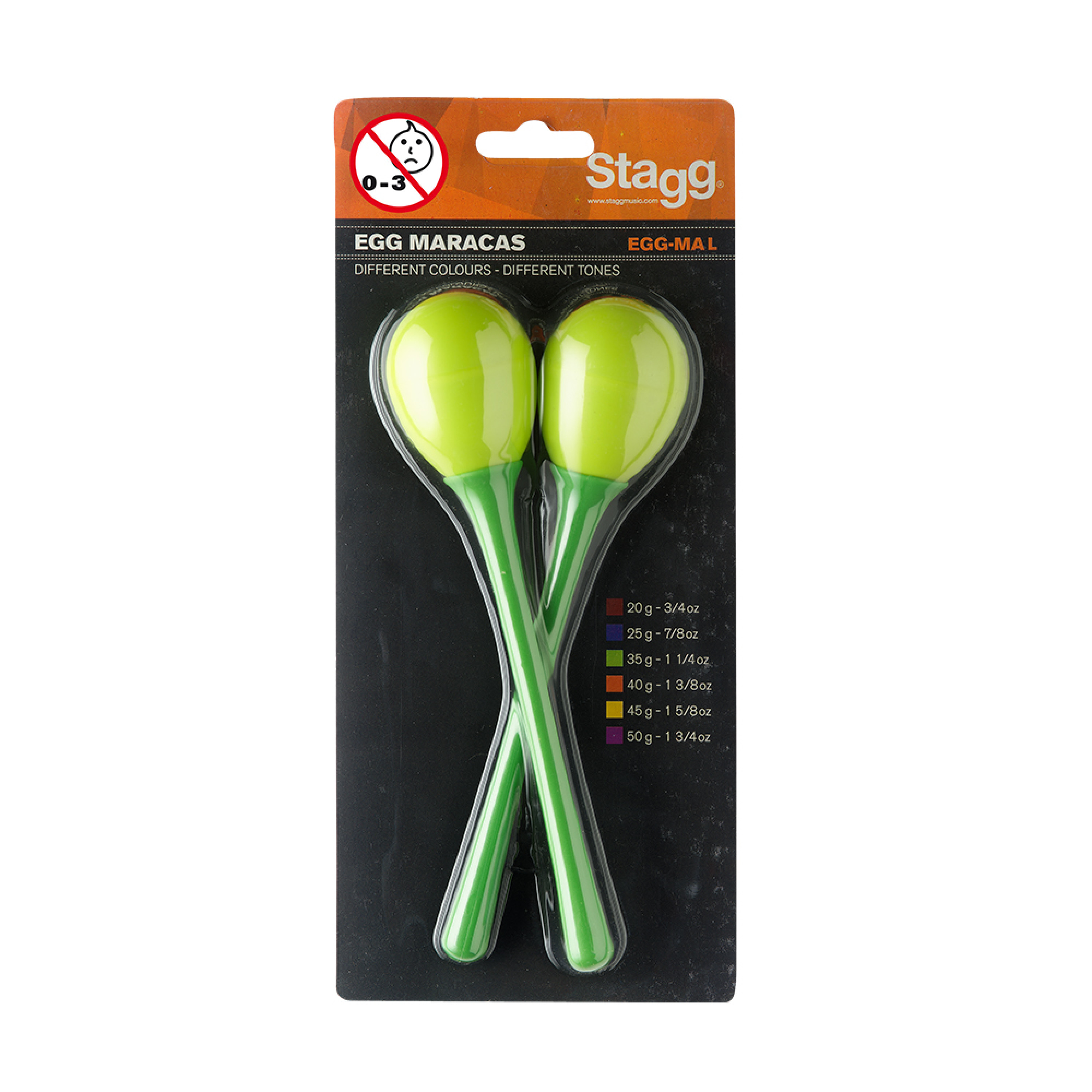 Stagg Egg-ma L/gr Paire De Maracas Oeufs En Plastique À Long Manche Green - Shake percussions - Variation 1