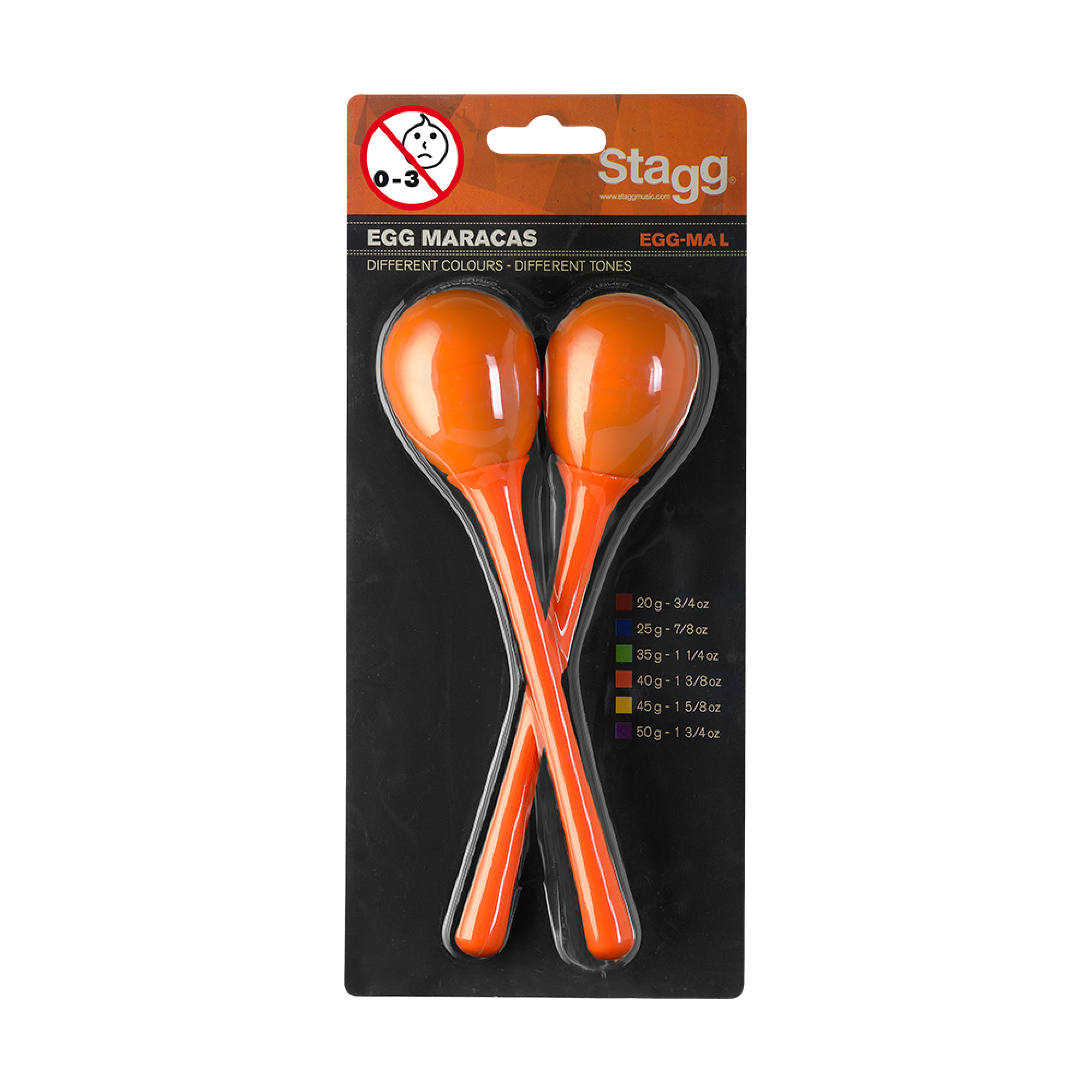 Stagg Oeufs  Maracas Orange Par Paire - Egg Maracas Long Orange - Shake percussions - Variation 1