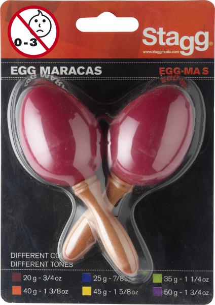 Shake percussions Stagg EGG-MA S/RD Pair of Plastic Egg Maracas Red