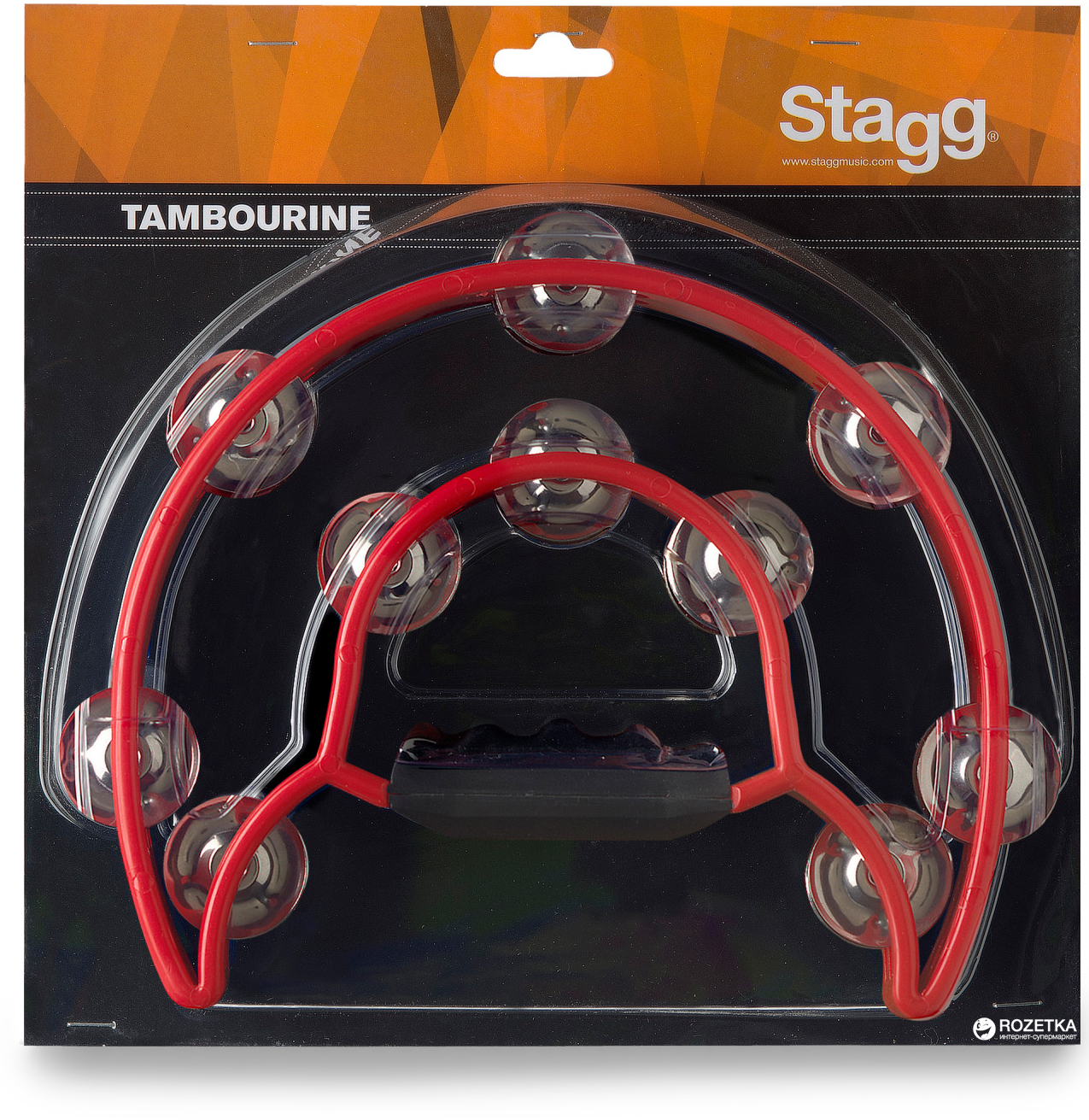 Stagg Tab-1 Rd Tambourin En Plastique Avec 20 Cymbalettes Rouge - Shake percussions - Variation 1