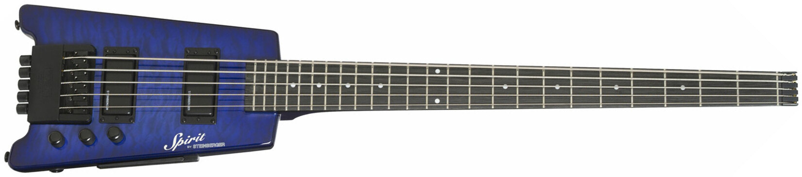 Steinberger Xt-25 Quilt Top Standard Bass Outfit Hh Rw +housse - Trans Blue - Bajo eléctrico de viaje - Main picture