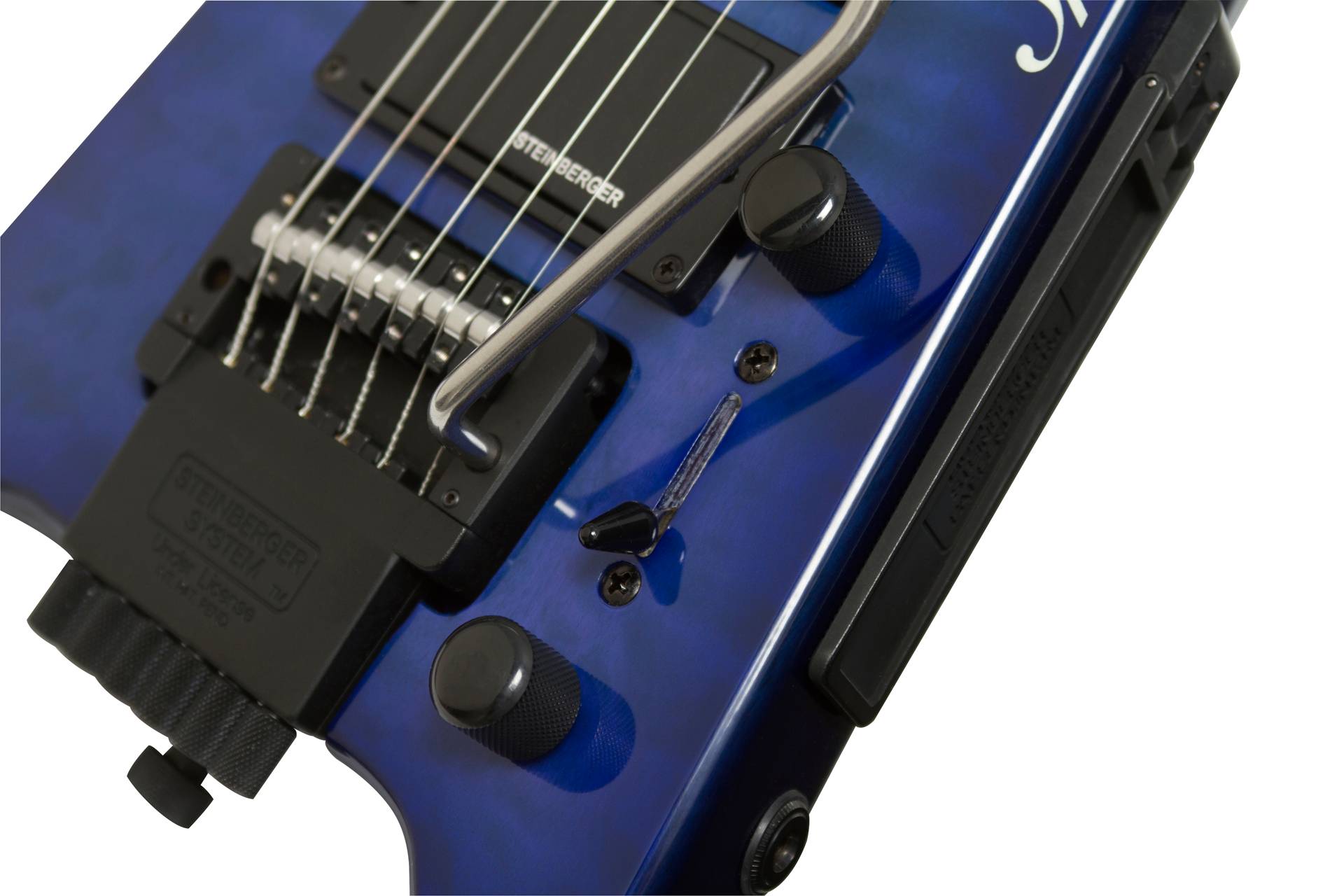 Steinberger Gt-pro Deluxe Quilt Top Outfit Hsh Trem Rw +housse - Trans Blue - Guitarra eléctrica de viaje - Variation 1