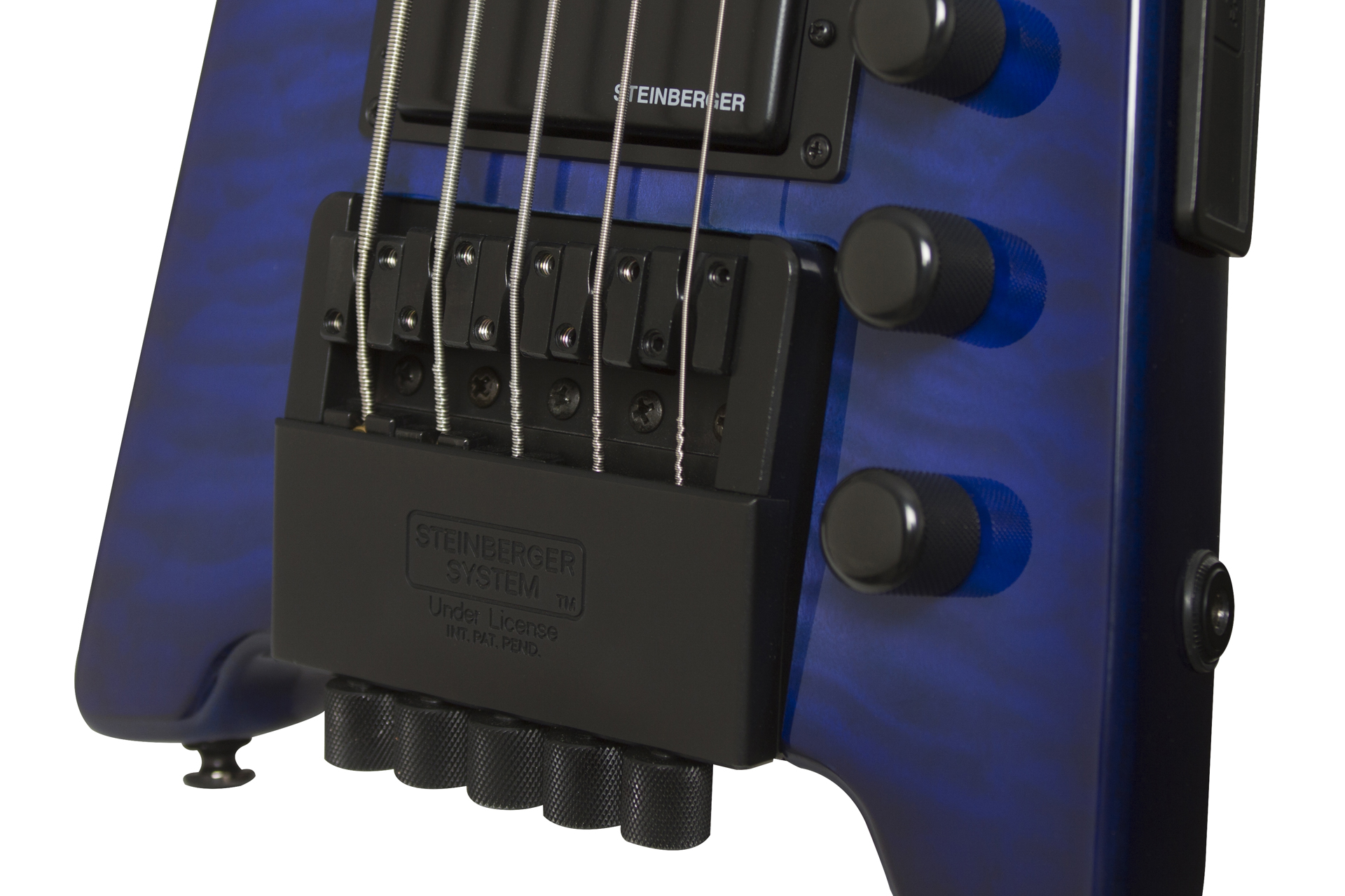 Steinberger Xt-25 Quilt Top Standard Bass Outfit Hh Rw +housse - Trans Blue - Bajo eléctrico de viaje - Variation 2