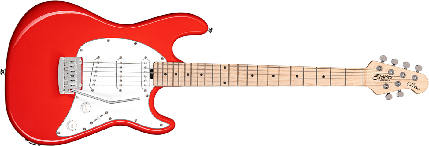 Sterling By Musicman Cutlass Ct30sss 3s Trem Mn - Fiesta Red - Guitarra eléctrica con forma de str. - Main picture
