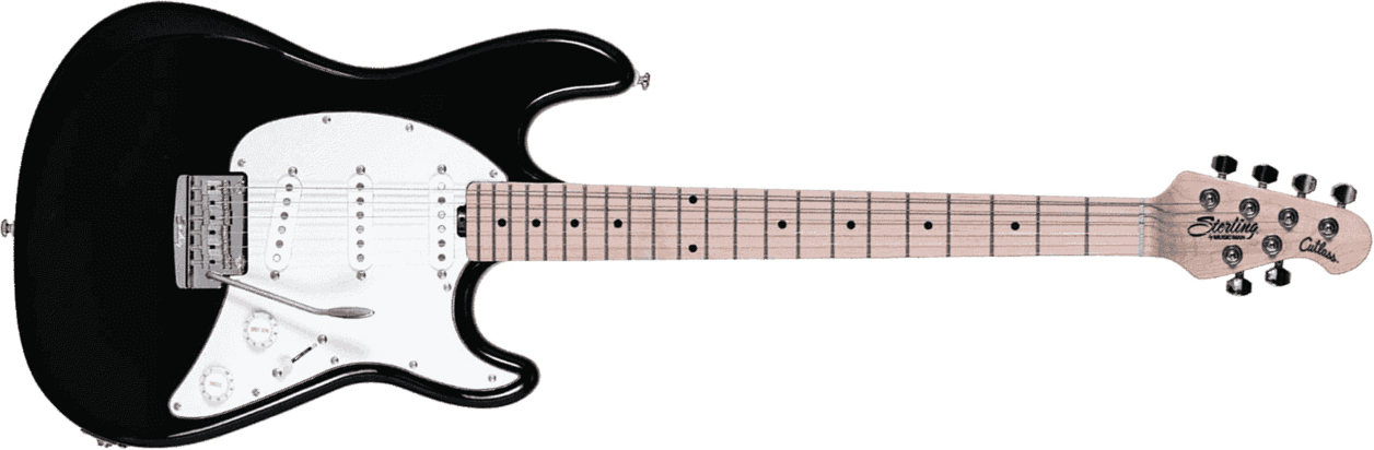 Sterling By Musicman Cutlass Ct50sss Trem Mn - Black - Guitarra electrica retro rock - Main picture