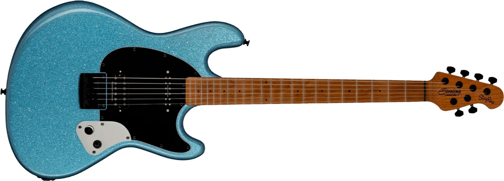 Sterling By Musicman Fluff Signature 2h Ht Mn - Amana Boat Blue - Guitarra eléctrica con forma de str. - Main picture