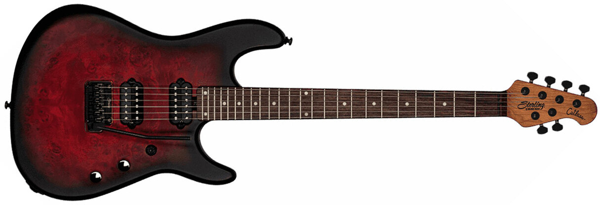 Sterling By Musicman Jason Richardson6 Cutlass Signature 2h Trem Rw - Dark Scarlet Burst Satin - Guitarra eléctrica con forma de str. - Main picture