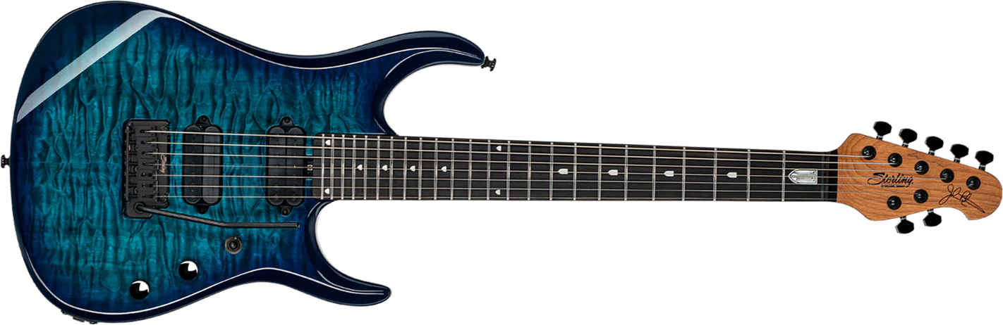 Sterling By Musicman John Petrucci Jp157dqm Dimarzio Signature 7c 2h Trem Eb - Cerulean Paradise - Guitarra eléctrica de 7 cuerdas - Main picture