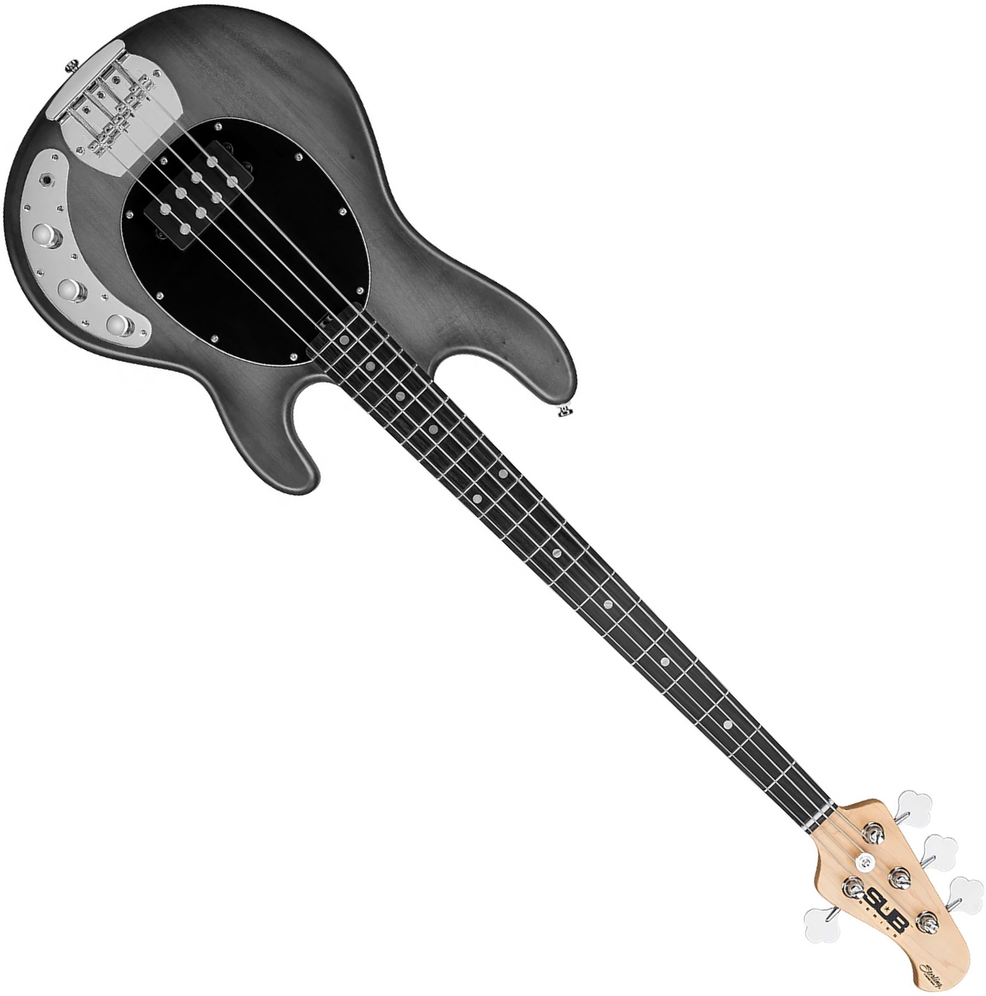 Sterling By Musicman S.u.b. Ray4 - Trans Black Satin - Bajo eléctrico de cuerpo sólido - Main picture