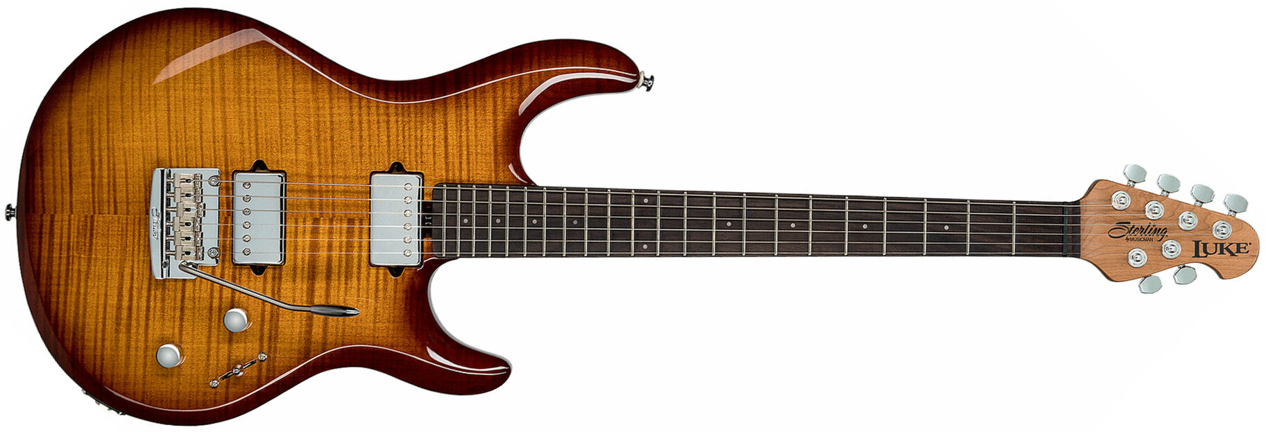 Sterling By Musicman Steve Lukather Luke Lk100 Signature Hh Trem Rw - Hazel Burst - Guitarra eléctrica con forma de str. - Main picture