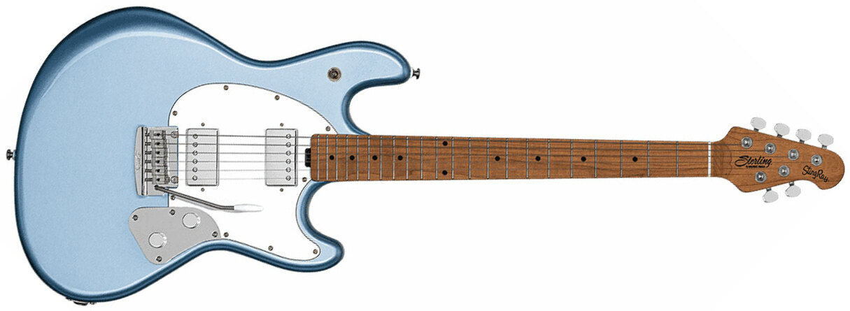 Sterling By Musicman Stingray Guitar Sr50 Hh Trem Mn - Firemist Silver - Guitarra eléctrica con forma de str. - Main picture