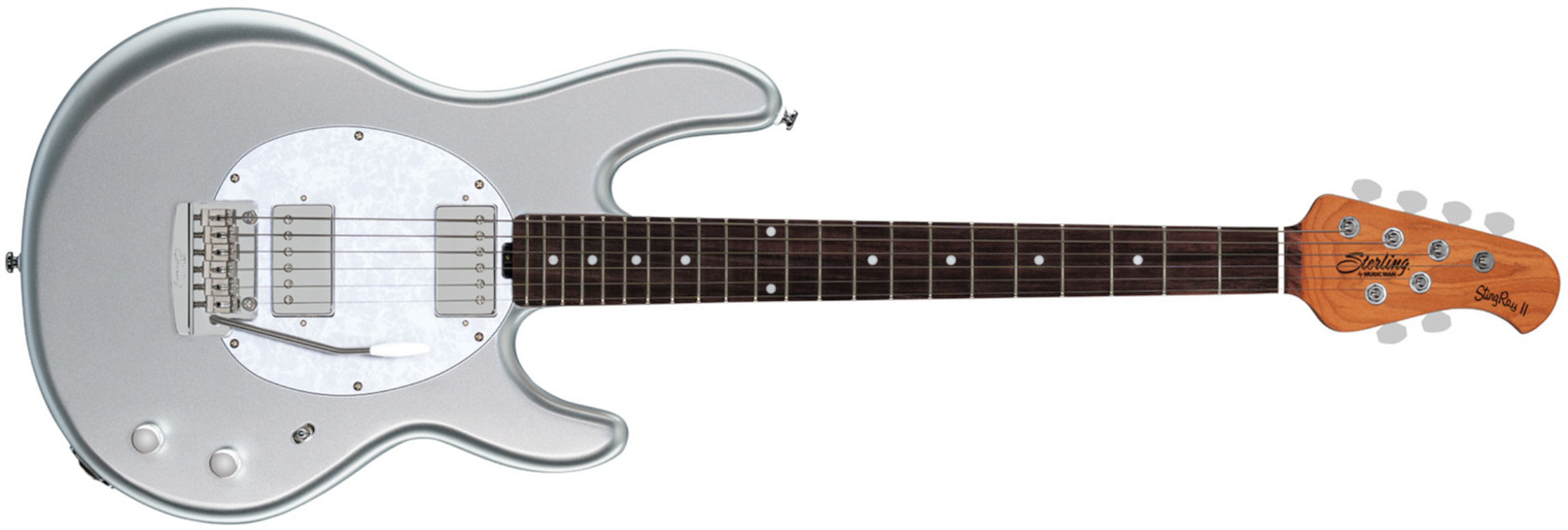 Sterling By Musicman Stingray Ii Trem Hh Rw - Silver - Guitarra eléctrica con forma de str. - Main picture
