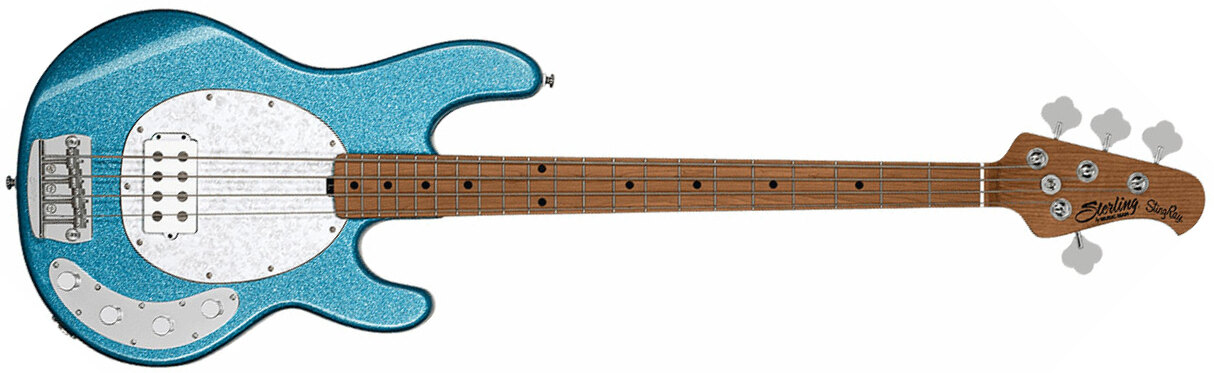 Sterling By Musicman Stingray Ray34 H Active Mn - Blue Sparkle - Bajo eléctrico de cuerpo sólido - Main picture