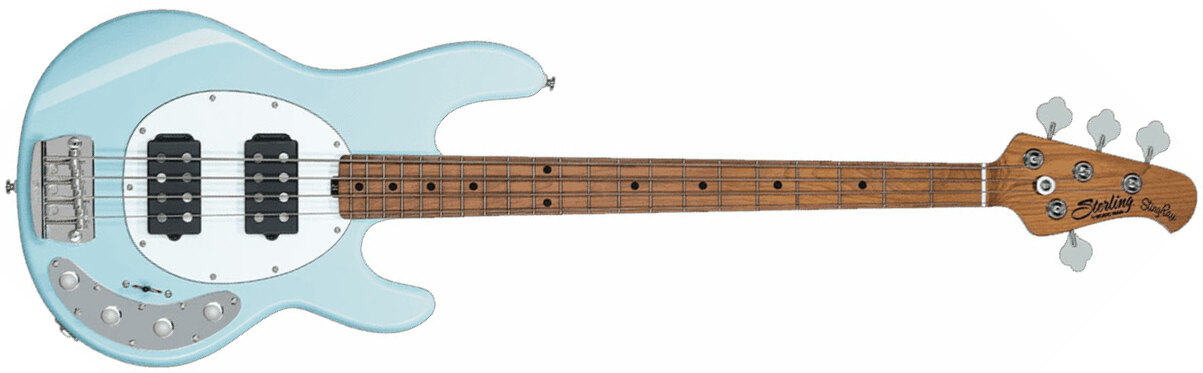 Sterling By Musicman Stingray Ray34hh Active Mn - Daphne Blue - Bajo eléctrico de cuerpo sólido - Main picture