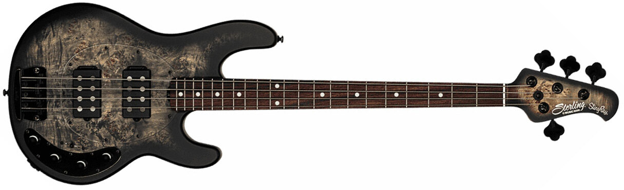 Sterling By Musicman Stingray Ray34hhpb Active Rw - Trans Black Satin - Bajo eléctrico de cuerpo sólido - Main picture